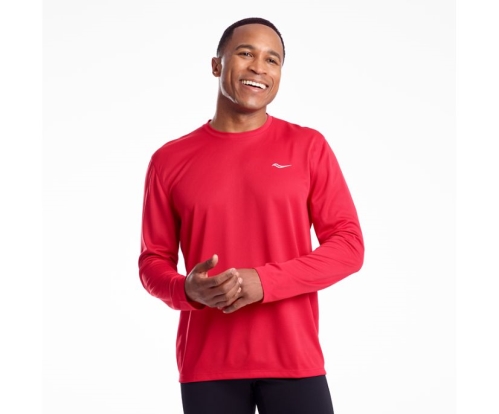 Tenis Saucony Stopwatch Long Sleeve Hombre Tops Ropa Saucony Rojas México MX-604-RV